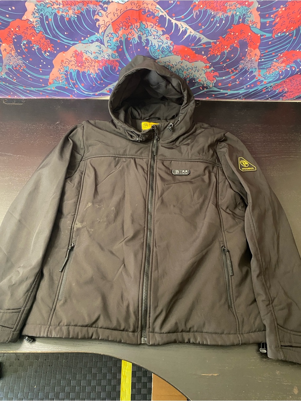 Ptahdus Men's Black Hooded Heated Jacket